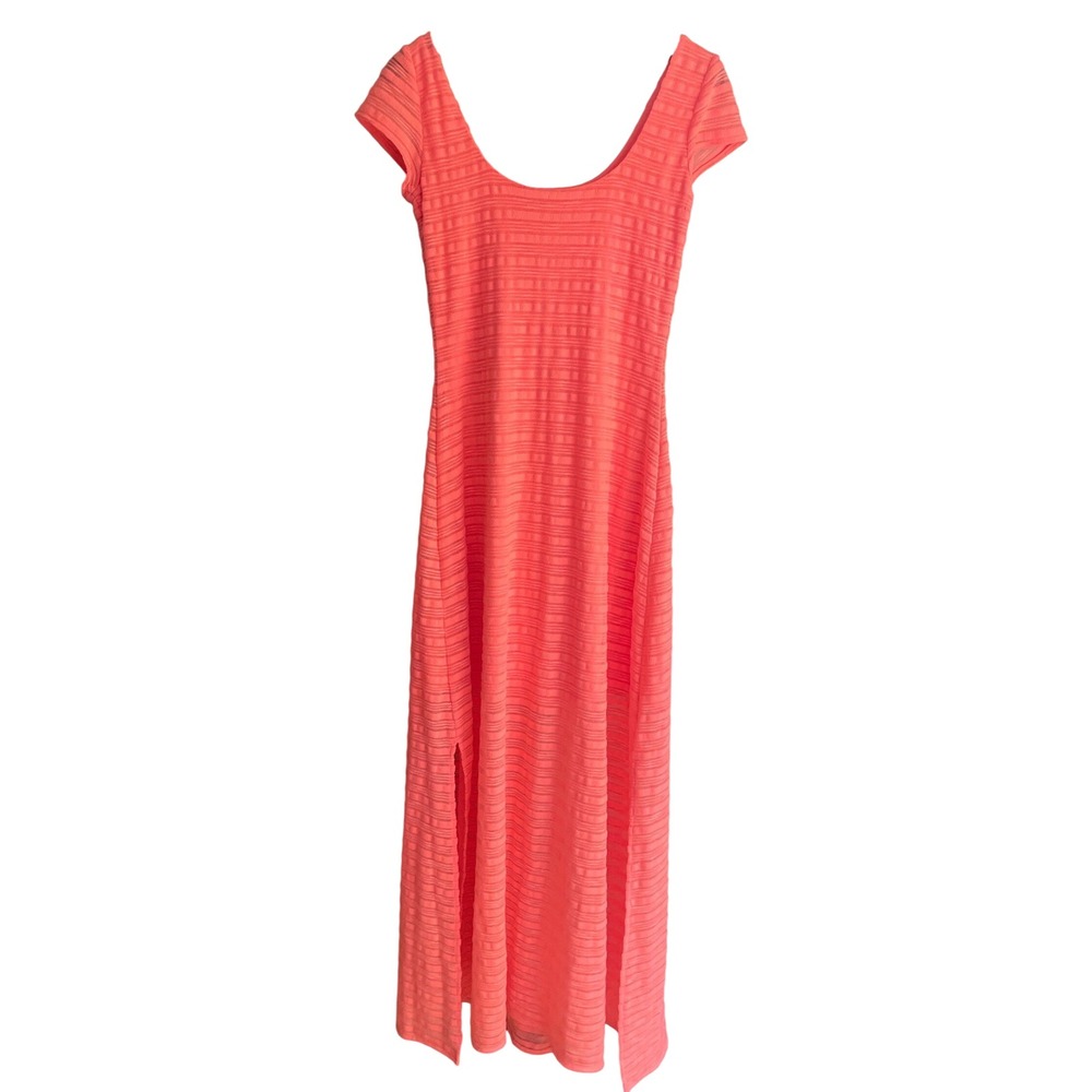 Lilly Pulitzer Maxi Dress Women's Small Neon Coral Coastal Beach Coquette - Picture 2 of 8